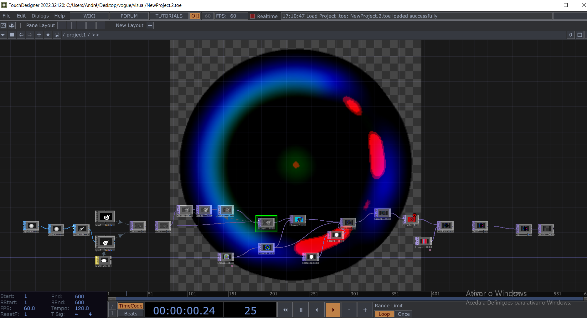 Patch criado no TouchDesign